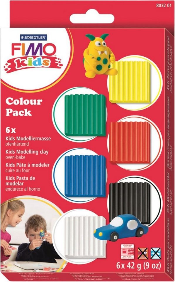 STAEDTLER Bastelfilz STAEDTLER FIMO kids Colour Pack basic 6 x 42 g von STAEDTLER