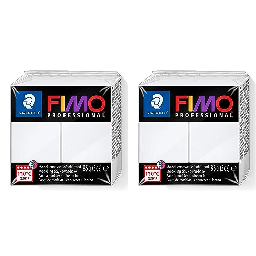 STAEDTLER EF8004-0 8004-0 - Fimo Professional Normalblock, 85 g, weiß (Packung mit 2) von STAEDTLER