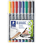 STAEDTLER Lumocolor Universal Lumocolor Rundspitze Marker Extra Fein Rundspitze 0,4 mm Farbig Sortiert Nachfüllbar 8 Stück von STAEDTLER