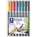 STAEDTLER Lumocolour 317 Permanente Folienstift Mittel Rundspitze Farbig sortiert 8 Stück von STAEDTLER