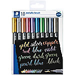 STAEDTLER Metallic Marker mit Pinselspitze ?8321 Nicht permanent 1-6 mm Farbig sortiert 10 Stück von STAEDTLER