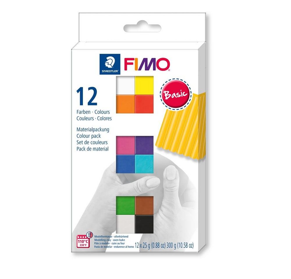 STAEDTLER Modelliermasse FIMO® soft Basic Colours 12 Halbböcke á 25 g von STAEDTLER