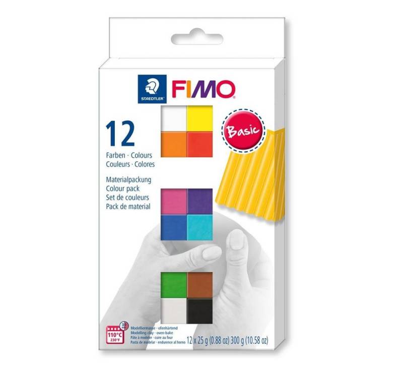STAEDTLER Modelliermasse FIMO® soft Basic Colours 12 Halbböcke á 25 g von STAEDTLER