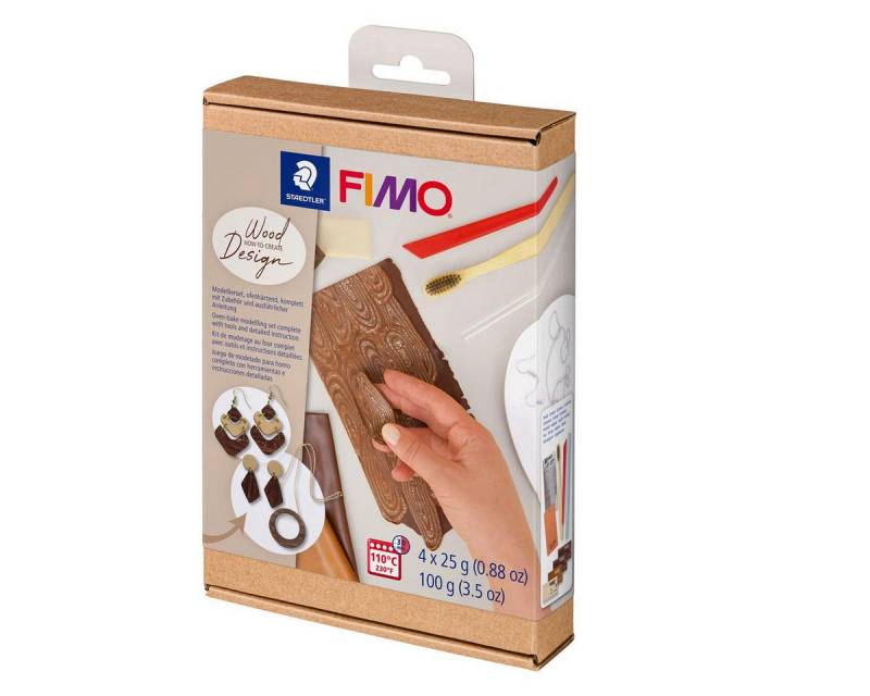 STAEDTLER Modelliermasse STAEDTLER FIMO Modeliermasse Holzeffect - Ofenhärtend - 9 Teiliges Set von STAEDTLER