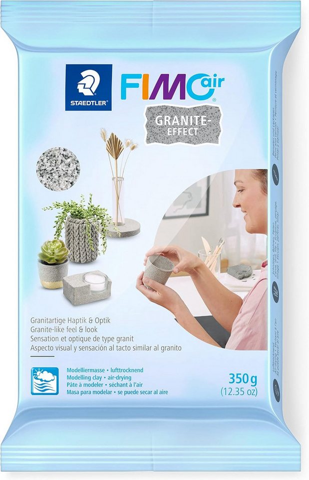 STAEDTLER Modelliermasse STAEDTLER lufttrocknende Modelliermasse Fimo Air 350g Granit 1 Stück (Mehrfachpackung, 1-tlg., 1x 350g), Kein Brennvorgang erforderlich – sofort gebrauchsfertig von STAEDTLER