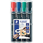 STAEDTLER Permanentmarker Lumocolor permanent Rundspitze Blau / Schwarz / Rot / Grün 4 Stück von STAEDTLER