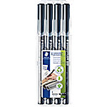 STAEDTLER Lumocolor Universal Lumocolor Rundspitze Permanentmarker Fein Rundspitze 0,6 mm Schwarz Nachfüllbar 4 Stück von STAEDTLER