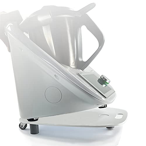 Gleitbrett für den Thermomix TM5 TM6 Rollbrett Slider müheloses Verschieben & sicherer Stand (Weiß Acrylglas mit Rädern) von STAFECO