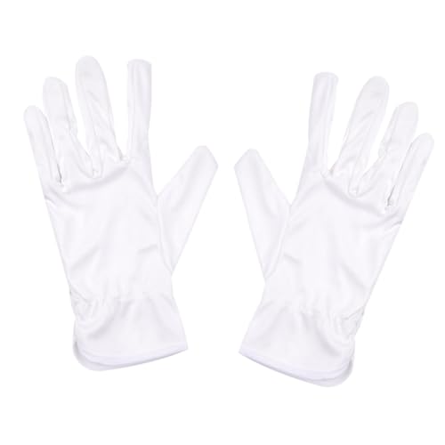 STAHAD 10 Paar Mikrofaser Handschuhe Weiß Schutzhandschuhe Staubfrei Dehnbare Arbeitshandschuhe Einheitsgröße Für Schmuckreinigung Gartenarbeit Gewerbe Haushaltsschutz von STAHAD