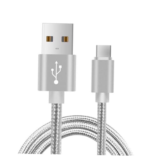 STAHAD Type C Ladekabel Nylon Geflochtenes USB C Schnellladekabel mit Aluminiumsteckern Langlebiges Datenkabel Kompatibel für Robust und Wendiger in Silber STAHAD Type C Ladekabel Nylon Geflochtenes USB C Schnellladekabel mit Aluminiumsteckern Langlebiges Datenkabel Kompatibel für Robust und Wendiger in Silber von STAHAD
