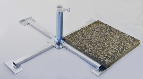 Platten - Schirmständer - aus 4 mm Ø DEUTSCHEM Stahl- Feuer VERZINKT BIS 55 mm Ø Sonnenschirm PLATTENSTÄNDER STABIELO aus Metall für GROSSSCHIRME zum Einlegen von BETONPLATTEN 50 x 50 cm - von STAHL Plattenständer P 55/50
