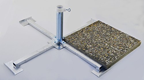 PLATTENSTÄNDER GROSSSCHIRME FÜR WEGEPLATTEN (50 x 50 cm) SONNENSCHIRMSTÄNDER - aus 4 mm Ø DEUTSCHEM STAHL - STABIELO - BIS 55 mm Ø - 80 µ FEUER VERZINKTER PLATTENSTÄNDER aus Metall für GROSSSCHIRME zum Einlegen von BETONPLATTEN 50 x 50 cm - LIEFERUNG ohne PLATTEN - von STAHL Plattenständer PH 53