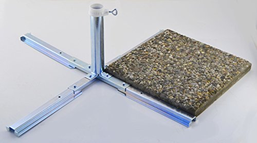 Sonnenschirmständer - aus 4 mm Ø DEUTSCHEM STAHL - GALVANISCH MIT 80 µ VERZINKTER BIS 55 mm Ø SCHIRM PLATTENSTÄNDER STABIELO aus Metall für GROSSSCHIRME zum Einlegen von BETONPLATTEN 40 x 40 cm - DER STABIELO ® SONNENSCHIRM PLATTENSTÄNDER für Schirmstöcke bis Ø 55 mm - MADE in GERMANY - Sonnenschirmhalter - HOLLY PRODUKTE STABIELO ® - INNOVATIONEN MADE in GERMANY - holly-sunshade ® - PREISE SO LANGE VORRAT REICHT - LIEFERUNG ohne PLATTEN - PRODUKTE MADE in BADEN WÜRTTEMBERG - von STAHL Plattenständer PH 53