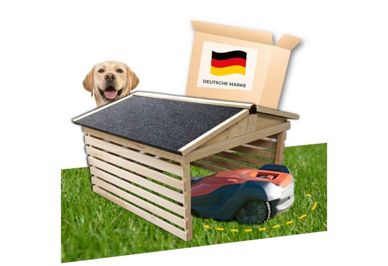 STAHLMANN COMMERCE GmbH Mähroboter-Garage STAHLMANN® Mähroboter Garage [78,5 x 74 x 52,5 cm], für alle gängigen Mähroboter, (Spar-Set), Carport für Rasenroboter [wetterfest] von STAHLMANN COMMERCE GmbH