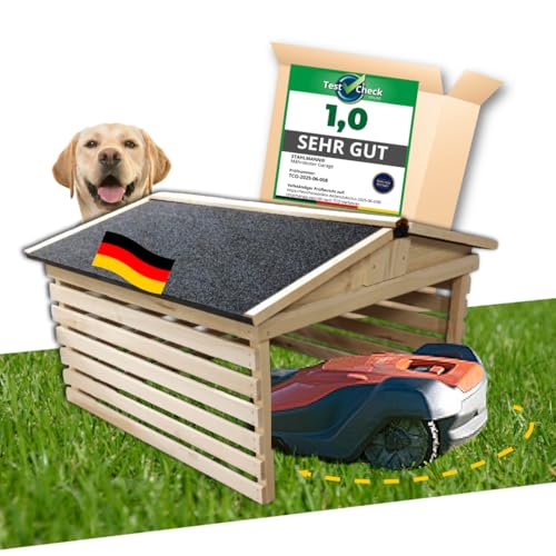 STAHLMANN® Mähroboter Garage [77,5 x 73 x 63 cm] - Rasenroboter Garage [wetterfest] Mähroboter Garage [Made IN Europe] von STAHLMANN