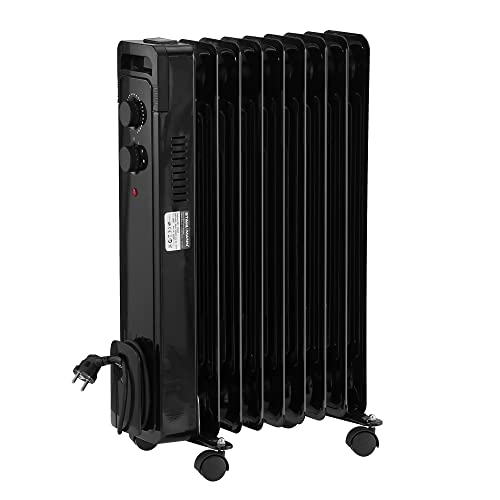 STAHLMANN Ölradiator ZR17 2000 Watt – Elektroheizung Energiesparend bis 40 qm Fläche – Heizung Elektrisch mit Thermostat und 3 Heizstufen – Elektrisches Heizgerät, Electric Heater Schwarz von STAHLMANN