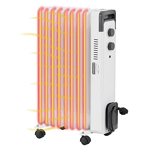 STAHLMANN Ölradiator ZR17 2000 Watt – Elektroheizung Energiesparend bis 40 qm Fläche – Heizung Elektrisch mit Thermostat und 3 Heizstufen – Elektrisches Heizgerät, Electric Heater Weiss von STAHLMANN