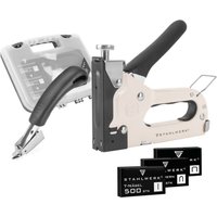 STAHLWERK Handtacker Set mit Tacker Klammerentferner + 1500 Klammern und Nägel von STAHLWERK