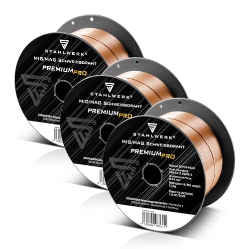 MIG MAG Schweißdraht ER70S-6 SG2 Ø 0,6 mm S100/D100 Rolle 1 kg 3er Set MIG MAG Schweißdraht ER70S-6 SG2 Ø 0,6 mm S100/D100 Rolle 1 kg 3er Set von STAHLWERK
