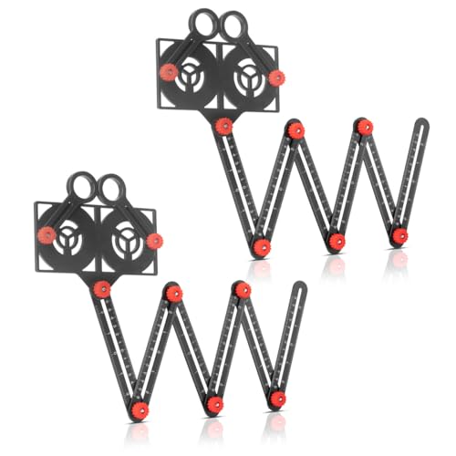 STAHLWERK 2 x 6-in-1 Multiwinkel-Messlineal zum präzisen Erstellen von Schablonen, Alu-Angleizer | Winkelschablone | Konturenlehre | Template Tool | Messwerkzeug aus Aluminium STAHLWERK 2 x 6-in-1 Multiwinkel-Messlineal zum präzisen Erstellen von Schablonen, Alu-Angleizer | Winkelschablone | Konturenlehre | Template Tool | Messwerkzeug aus Aluminium von STAHLWERK