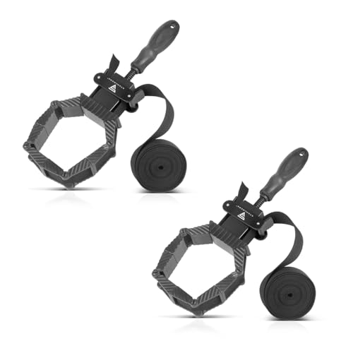STAHLWERK 2 x Rahmenspanner | Winkelspanner | Bandspanner | Eckspanner | Spannhilfe mit 4 Spannbacken und 4 m Nylongurt von STAHLWERK