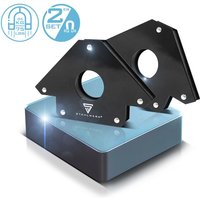 STAHLWERK 2er Set Magnet-Schweißwinkel 34 kg, 75 lbs mit starker Haftkraft von STAHLWERK