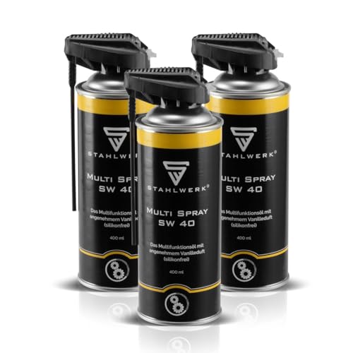 STAHLWERK 3er Set Multi Spray SW 40 multifunktionales Kriech- und Wartungsöl/Multifunktions-Spray für Haushalt, Industrie und Werkstatt von STAHLWERK