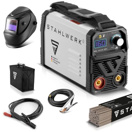 STAHLWERK ARC 160 MD Schweißgerät Vollausstattung - DC MMA | E-Hand | Lift-TIG Inverter mit 160 Ampere, IGBT Technologie und Single-Board, 7 Jahre Hersteller-Garantie von STAHLWERK