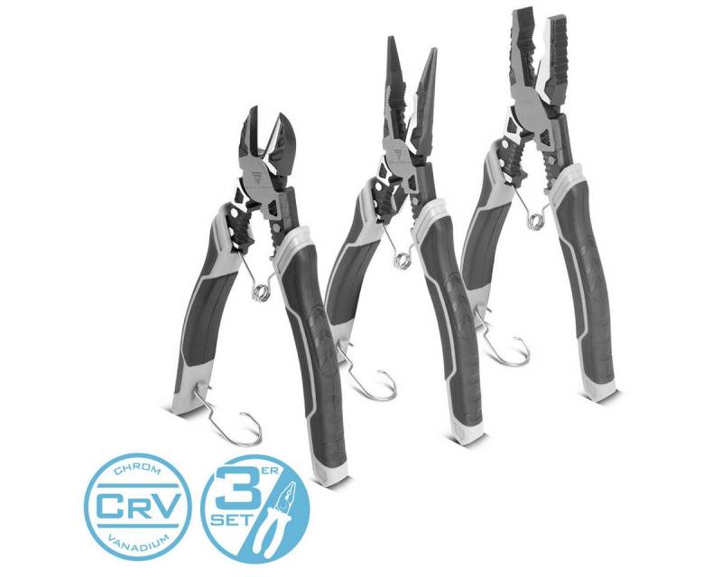 STAHLWERK Abisolierzange Zangen 3er Set mit Kombizange Seitenschneider, 3-tlg. von STAHLWERK