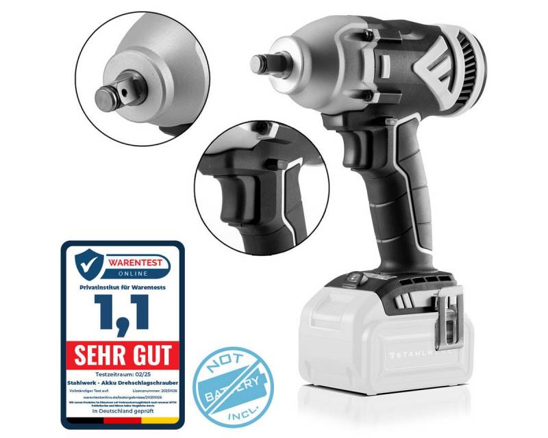STAHLWERK Akku-Schlagschrauber Brushless Akku Drehschlagschrauber ADS-20 ST, 2350 U/min, 500 Nm, (Packung, 1-tlg., Basisversion), ohne Akku und Ladegerät von STAHLWERK