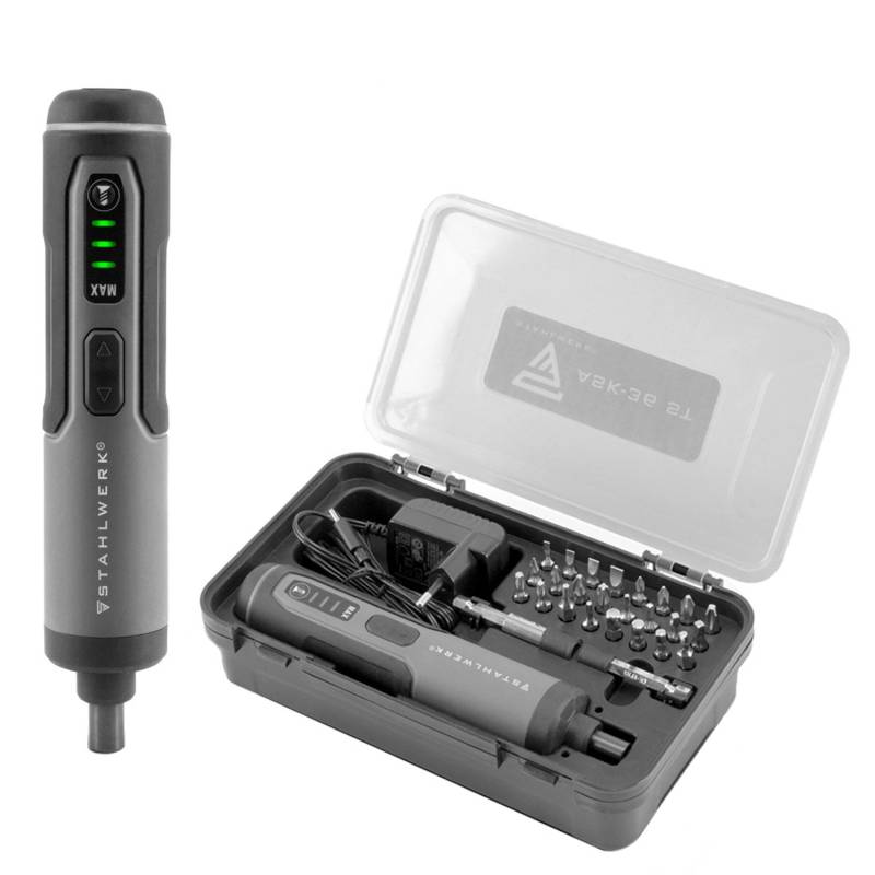 STAHLWERK Akkuschrauber ASK-36 ST Stabschrauber Set, 25tlg 3,6 V Motor 1300 mAh von STAHLWERK