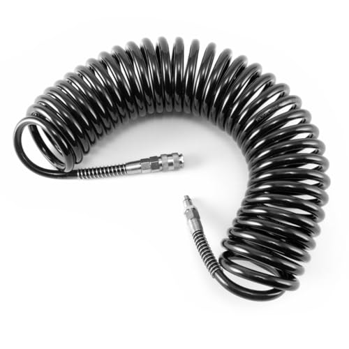 STAHLWERK DS 10 ST Professioneller PU Druckluftschlauch Spiralschlauch 10 Meter mit Schnellkupplung und Stecknippel STAHLWERK DS 10 ST Professioneller PU Druckluftschlauch Spiralschlauch 10 Meter mit Schnellkupplung und Stecknippel von STAHLWERK