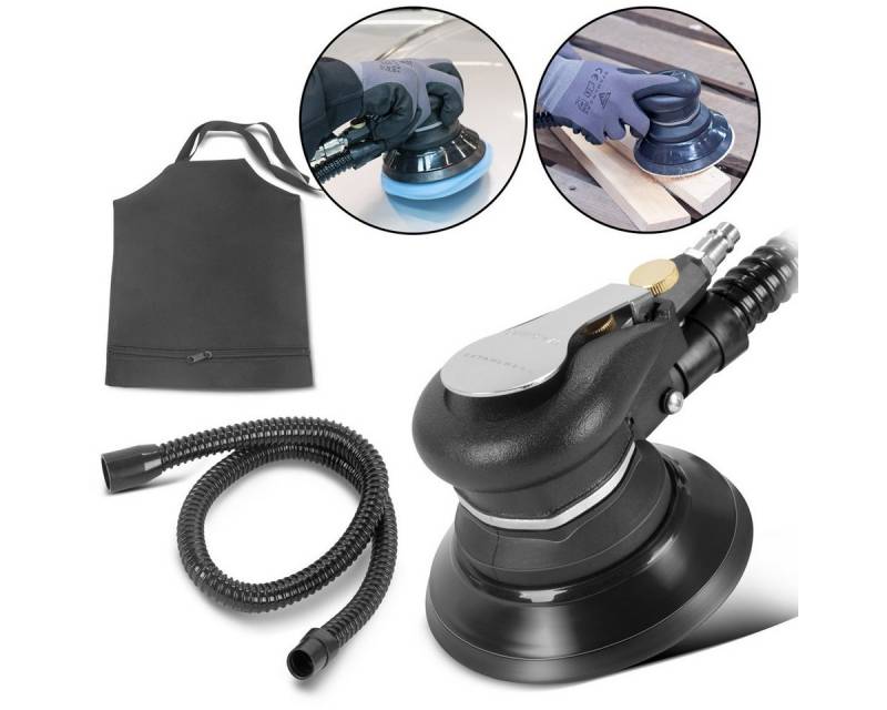 STAHLWERK Druckluft-Exzenterschleifer Druckluft Exzenterschleifer DES-125 ST, max. 11000 U/min, 11000 U/min, (4 tlg), zum Polieren und Schleifen von Metall, Kunststoff und Holz von STAHLWERK