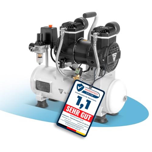 STAHLWERK Kompressor 10 L Tank - ölfrei & leise, 10 bar, Druckluftkompressor mit Brushless-Motoren, 2,1 PS, 1,6 kW, 210 l/min, Silentkompressor, Kolbenkompressor, Flüsterkompressor ST-110 Pro von STAHLWERK