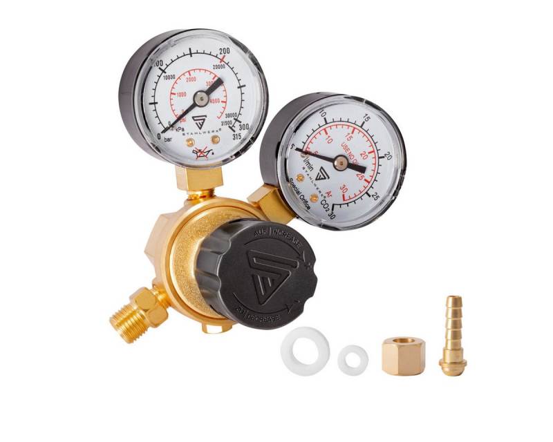 STAHLWERK Druckminderer Mini-Druckminderer ST-215, 200 mbar, (Packung, 4-St., inklusive Dichtungen), für WIG und MIG MAG Schweißgeräte von STAHLWERK