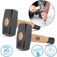 STAHLWERK Fäustel 2er Set 1500g Plattenhammer aus Carbon-Stahl Holzstiel STAHLWERK Fäustel 2er Set 1500g Plattenhammer aus Carbon-Stahl Holzstiel von STAHLWERK