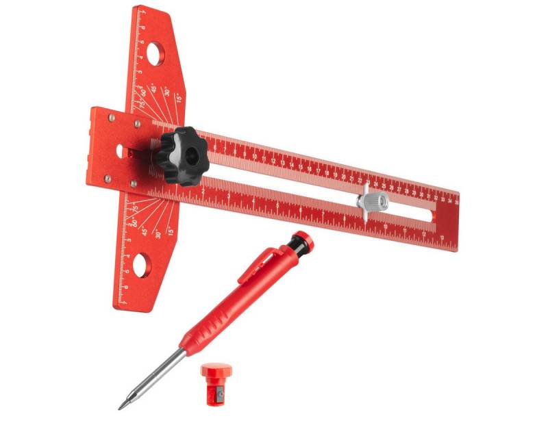 STAHLWERK Flachwinkel Winkel-Anreißlineal aus Aluminium mit Anschlag, (1-St) von STAHLWERK