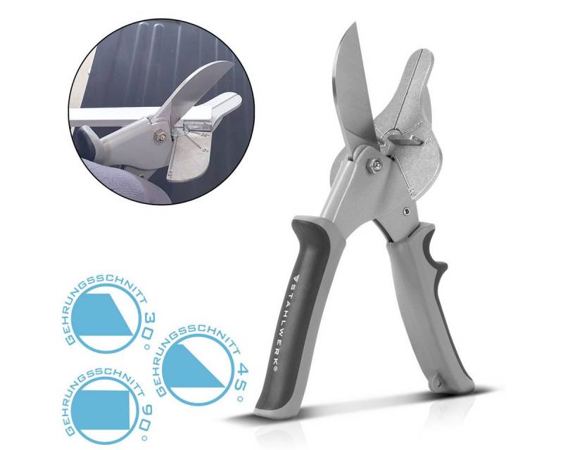 STAHLWERK Gehrungsschere Gehrungsschneider Einstellbare Winkel 30°, 45°, 90° von STAHLWERK