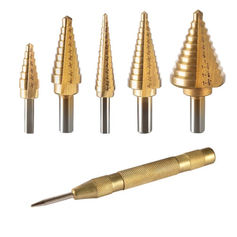 STAHLWERK HSS Stufenbohrer Set 6 Teile mit TiN-Beschichtung und Aluminiumkoffer von STAHLWERK