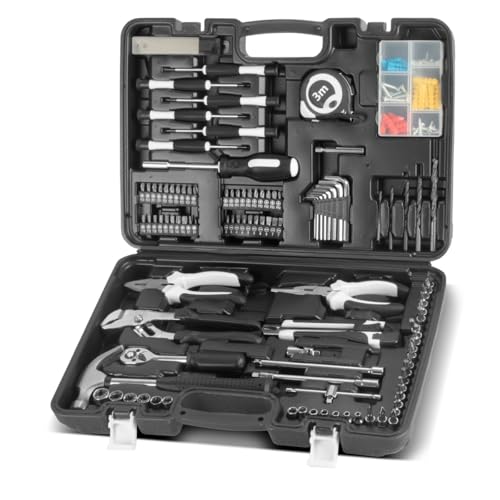 STAHLWERK Heimwerker Set HTS-109 ST Werkzeugkoffer | Tool Box | Werkzeugkasten mit 108-teiligem Werkzeug Set aus Schraubendrehern, Steckschlüsseln, Zangen, Hammer, Maßband, Bit-Set und Zubehör STAHLWERK Heimwerker Set HTS-109 ST Werkzeugkoffer | Tool Box | Werkzeugkasten mit 108-teiligem Werkzeug Set aus Schraubendrehern, Steckschlüsseln, Zangen, Hammer, Maßband, Bit-Set und Zubehör von STAHLWERK