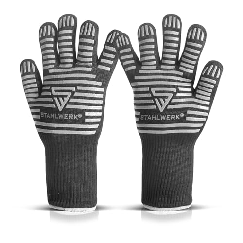 STAHLWERK Hitzebeständige Handschuhe bis 800°C EN 407:2004 Feuerfeste Hitzeschutzhandschuhe | Thermohandschuhe | Arbeitshandschuhe aus robustem ARAMID-Gewebe STAHLWERK Hitzebeständige Handschuhe bis 800°C EN 407:2004 Feuerfeste Hitzeschutzhandschuhe | Thermohandschuhe | Arbeitshandschuhe aus robustem ARAMID-Gewebe von STAHLWERK