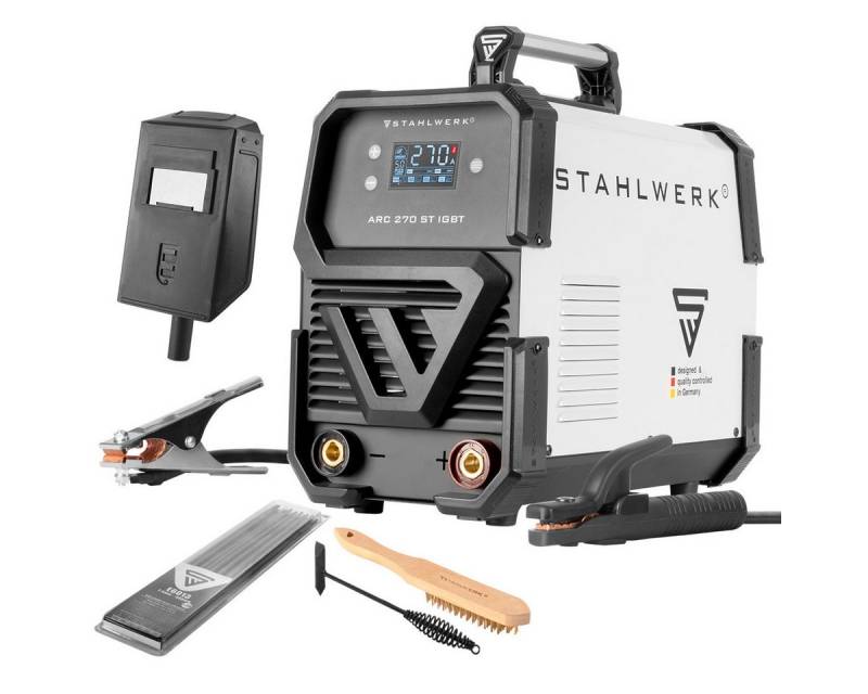 STAHLWERK Inverterschweißgerät ARC 270ST IGBT MMA E-Hand Inverter mit echten 270A, 30 - 270 A, Packung, höchste Effizienz & Leistung durch 400V von STAHLWERK