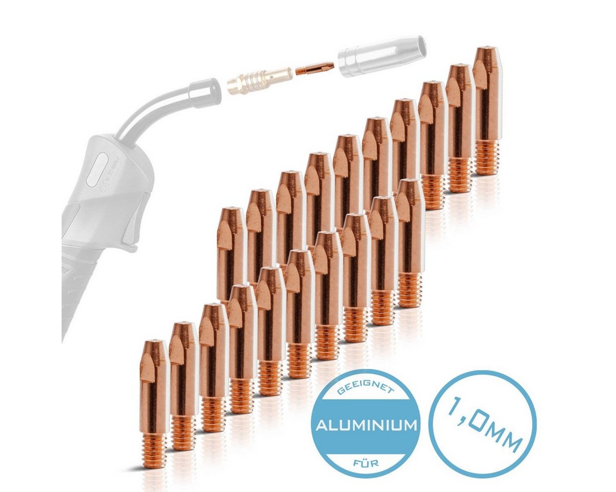 STAHLWERK Inverterschweißgerät Stromdüsen für Alu AK25 MB25 M6x28 1,0 mm von STAHLWERK