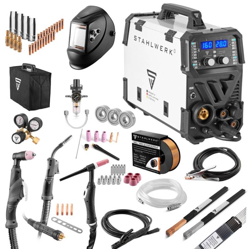 STAHLWERK Kombi Schweißgerät CTM-416 PULS Pro Vollausstattung 6 in 1 160 A von STAHLWERK