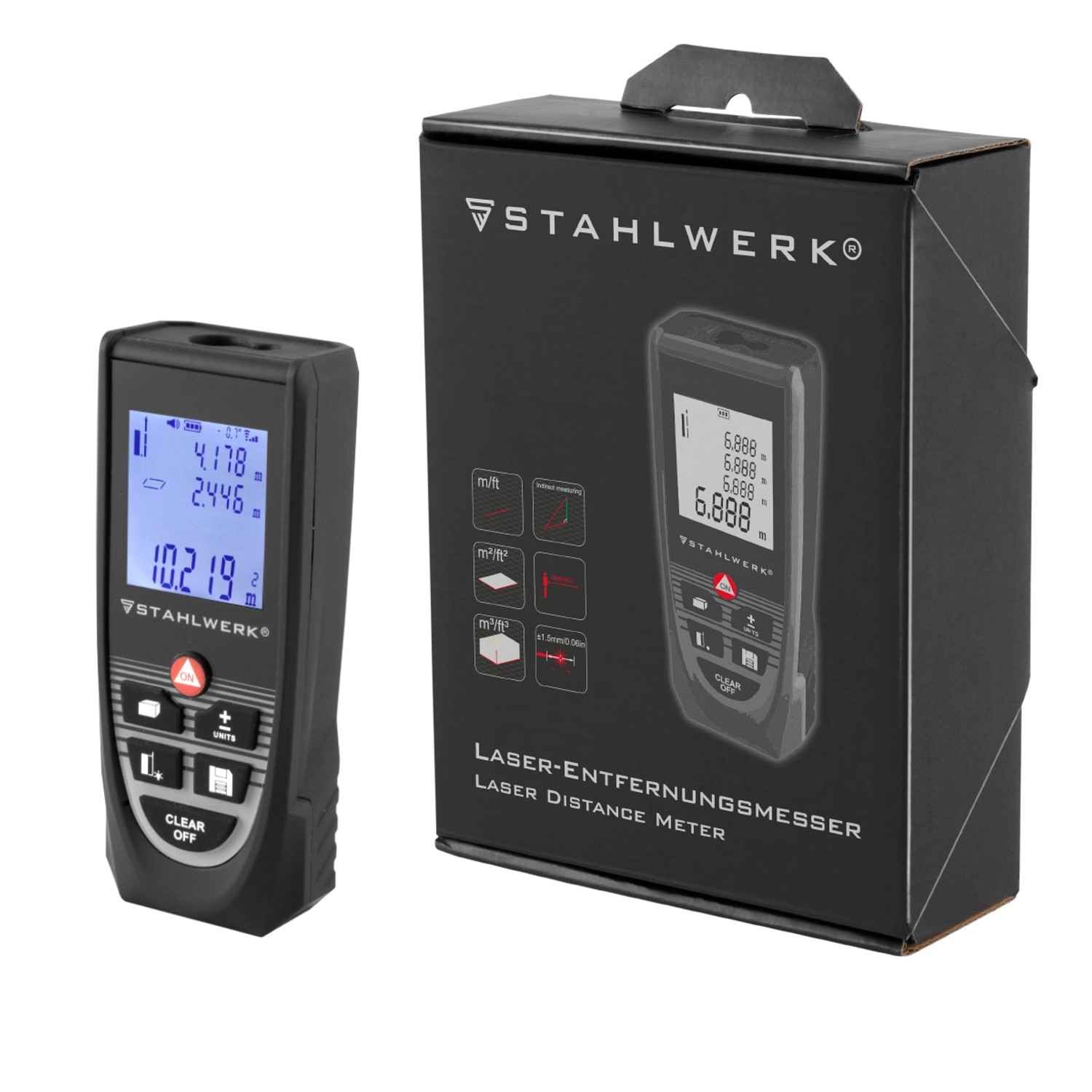 STAHLWERK Laser Entfernungsmesser LDM-80 ST bis 80 m beleuchtetes LCD Display von STAHLWERK