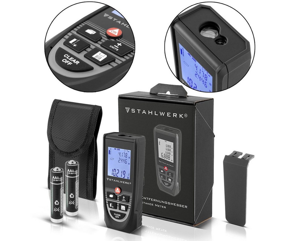 STAHLWERK Lasermessgerät Laser Entfernungsmesser LE-60 ST, (Packung, 5 St), Entfernungen von STAHLWERK