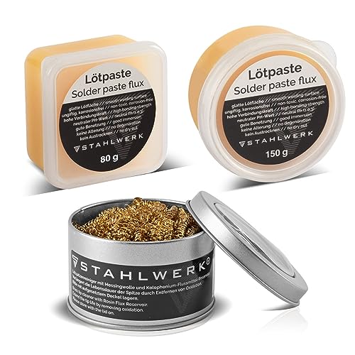 STAHLWERK Lötzubehör Set mit Lötkolbenspitzen-Reiniger | Lötpaste 80 g | Lötpaste 150 g STAHLWERK Lötzubehör Set mit Lötkolbenspitzen-Reiniger | Lötpaste 80 g | Lötpaste 150 g von STAHLWERK