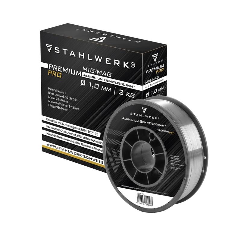 STAHLWERK MIG MAG Aluminium Schweißdraht ER5356 (AlMg5) 1,0 mm 2 kg Drahtrolle von STAHLWERK