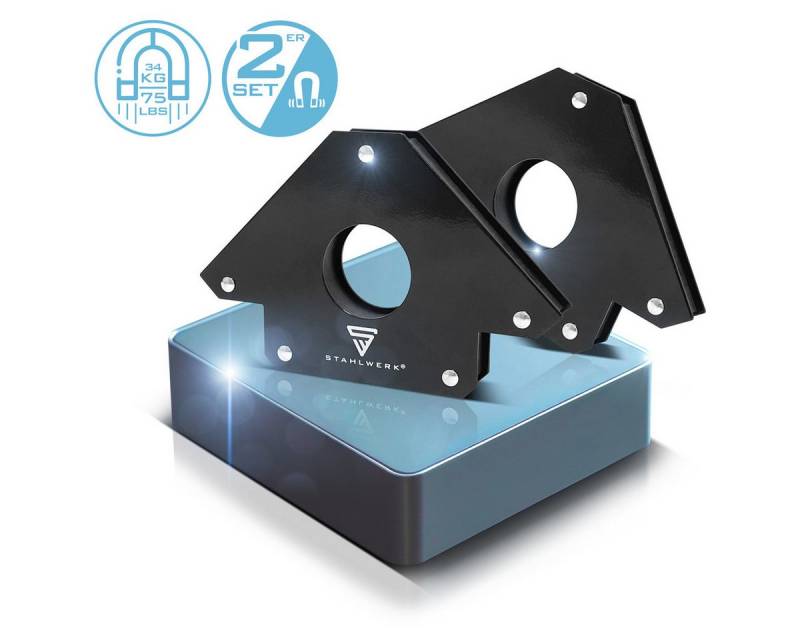 STAHLWERK Magnet-Schweißwinkel 2er Set Magnet-Schweißwinkel 34 kg, 190x127 mm von STAHLWERK