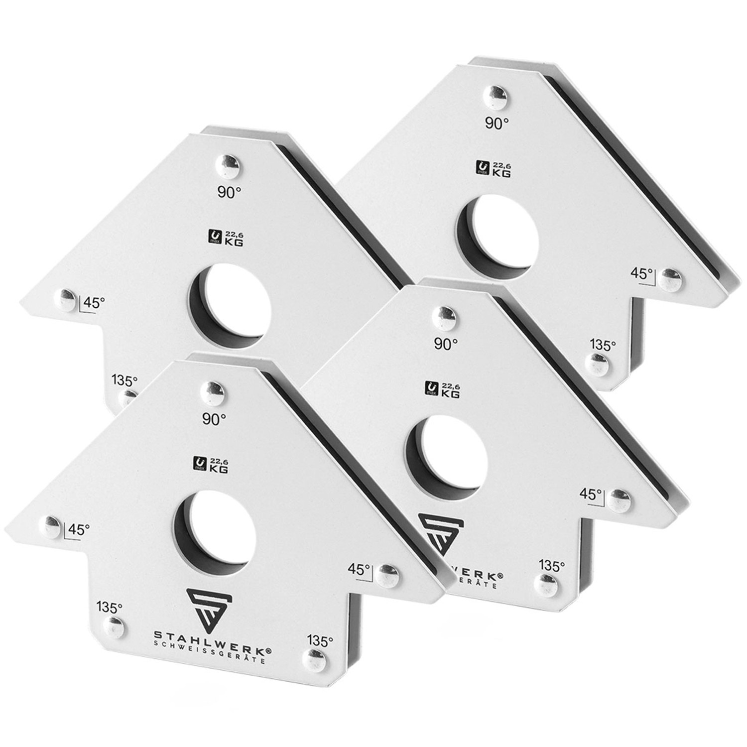 STAHLWERK Magnet-Schweißwinkel 45 X 90 Grad x 135° 226 kg 50 lbs 4er Set STAHLWERK Magnet-Schweißwinkel 45 X 90 Grad x 135° 226 kg 50 lbs 4er Set von STAHLWERK